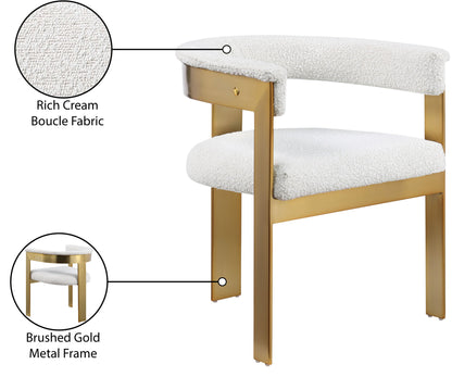 Romeo - Boucle Dining Chair With Gold Base (Set of 2)