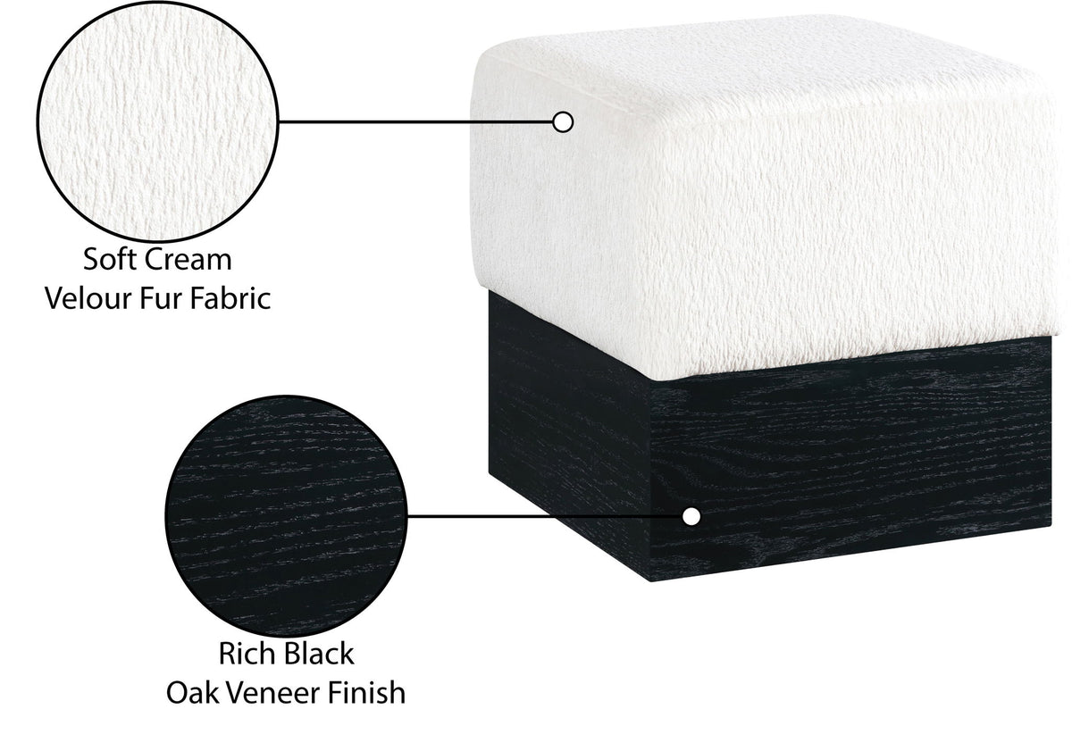 Havre - Ottoman / Stool With Black Base