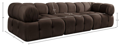 Orin - Velvet Performance Fabric Upholstered 3 Piece Modular Sofa