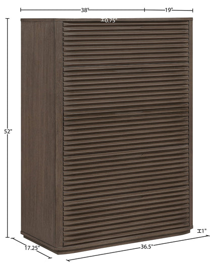 Morino - Oak Veneer And Solid Wood Chest - Brown
