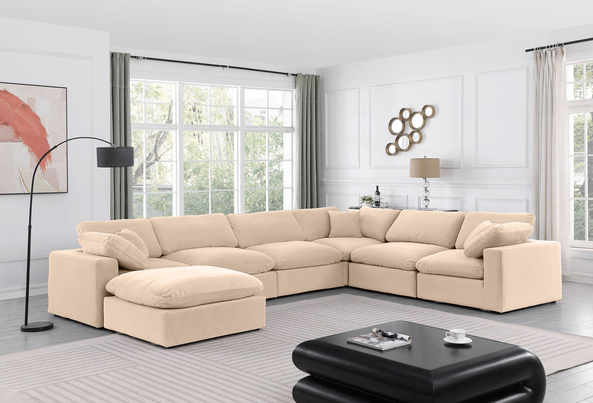 Comfy - 7 Piece Velvet Modular Sectional With Chaise