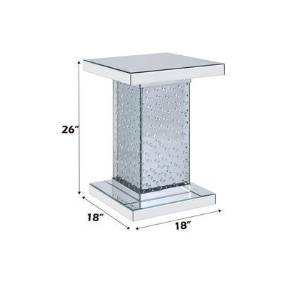 Nysa - 26" End Table - Mirrored & Faux Crystals