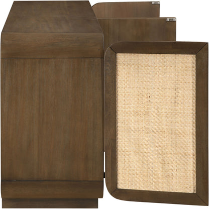 Windsor - Solid Wood And Brown Cane Sideboard / Buffet - Brown