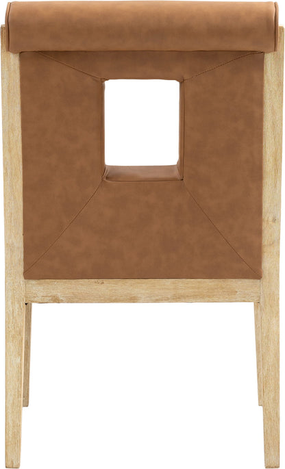 Gwendolyn - Faux Leather Dining Arm Chair With Natural Frame