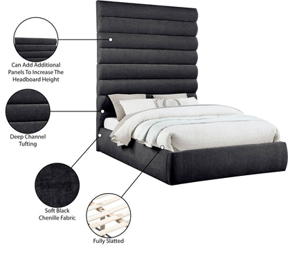 Adam - Chenille Fabric Bed With 89" Headboard
