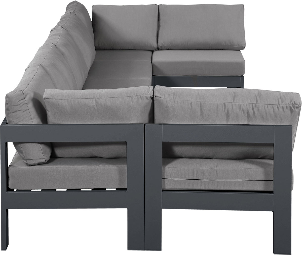 Nizuc - Outdoor Patio 7 Piece Modular Sectional With Gray Frame