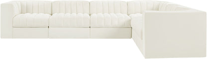 Rummi - Velvet Performance Fabric Upholstered 6 Piece Modular Sectional