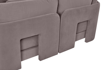 Hammond - Velvet Performance Fabric Upholstered 5 Piece L-Shaped Sectional