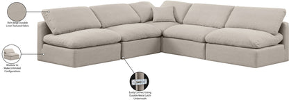 Indulge - Linen 5 Piece Modular Corner Armless Sectional