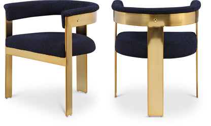 Romeo - Boucle Dining Chair With Gold Base (Set of 2)