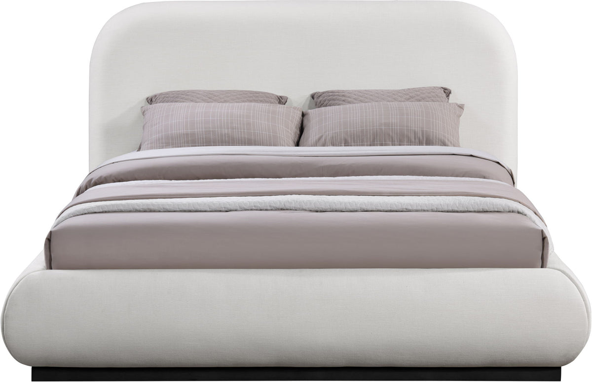 Vaughn - Linen Bed With Black Base