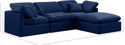 Indulge - Velvet 4 Piece Modular Sectional With Chaise