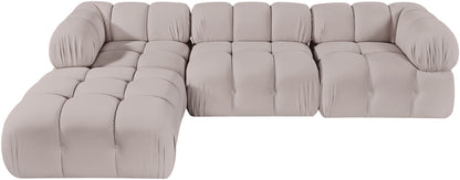 Orin - Velvet 4 Piece Modular Sectional With Chaise