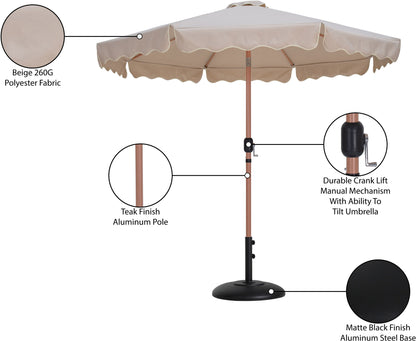 Amalfi - Patio Umbrella - Black Base / Light Brown Pole