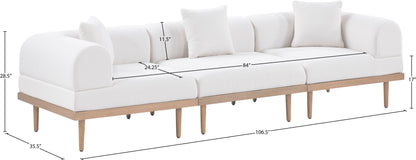 Laguna - 3 Piece Resilient Water Resistant Fabric 106.5" Upholstered Outdoor Patio Modular Sofa