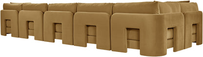 Hammond - Velvet Performance Fabric Upholstered 6 Piece L-Shaped Sectional