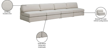 Beckham - Modular 4 Seats Armless Sofa