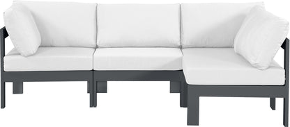 Nizuc - Outdoor Patio 4 Piece Modular Sectional With Gray Frame