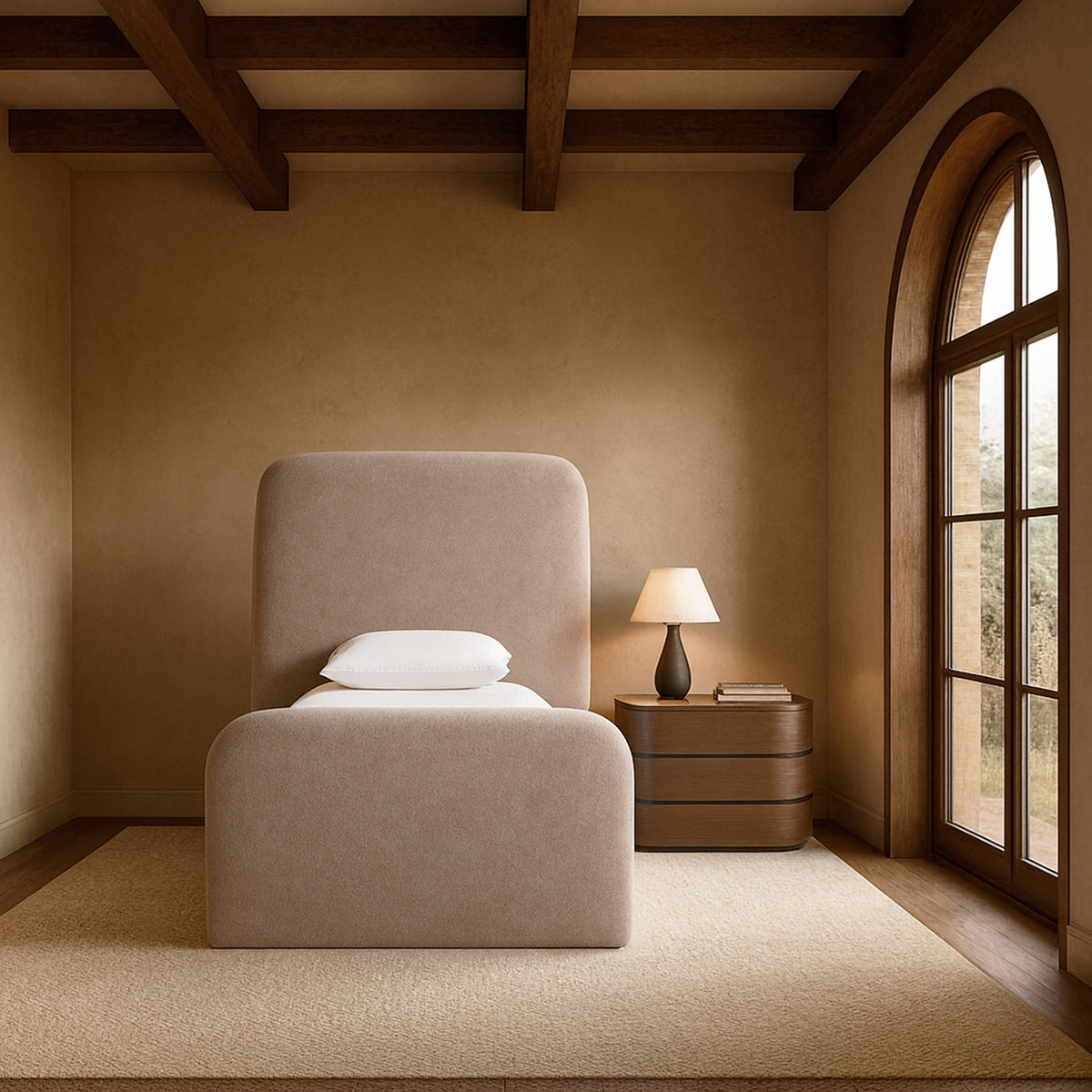 Fira - Chenille Fabric Upholstered Bed