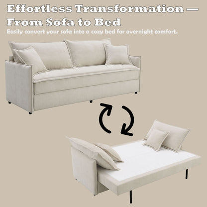 Elisea - Sofa With Sleeper - Beige Fabirc