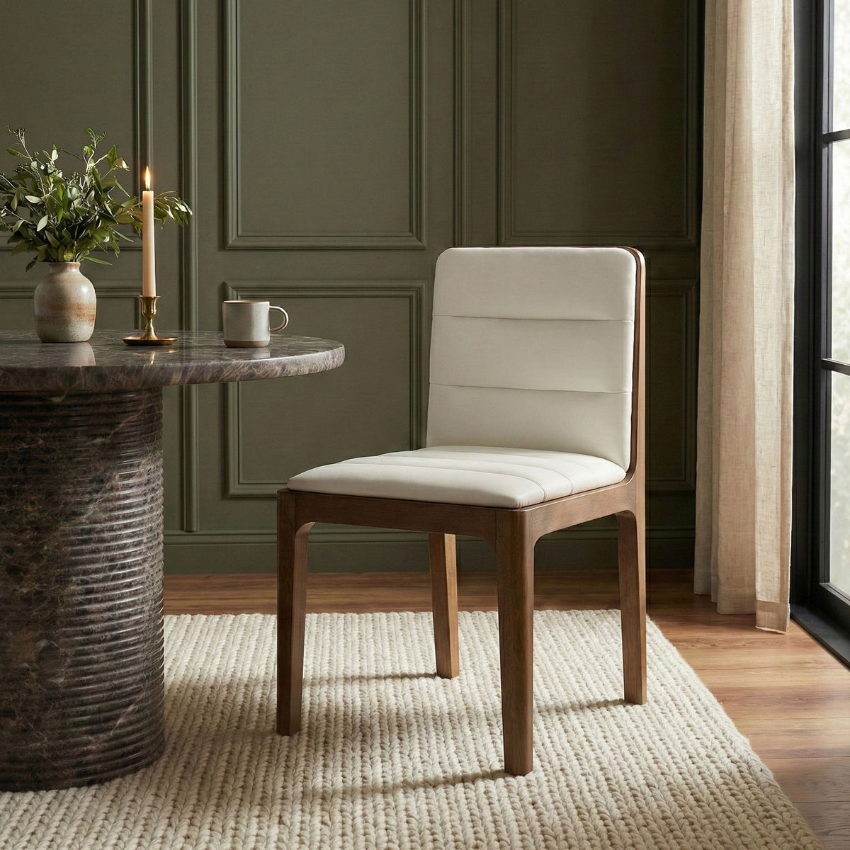 Ellis - Vegan Leather Upholstered Dining Chair (Set of 2) - Brown Base