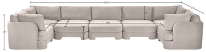 Hammond - Velvet Performance Fabric Upholstered 7 Piece U-Shaped Sectional