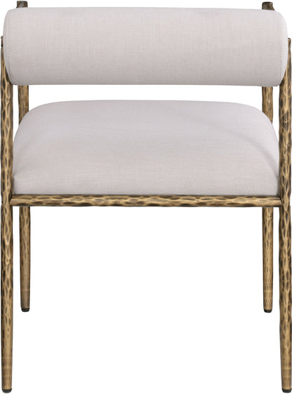 Axis - Linen Textured Beige Fabric Upholstered Dining Chair (Set of 2)