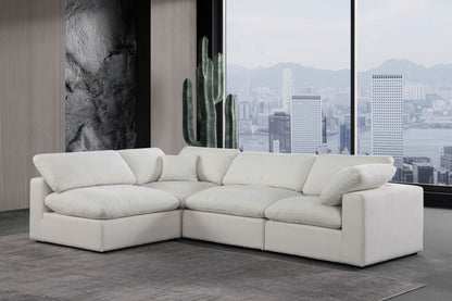 Comfy - 4 Piece Linen Fabric Modular Armless Sectional