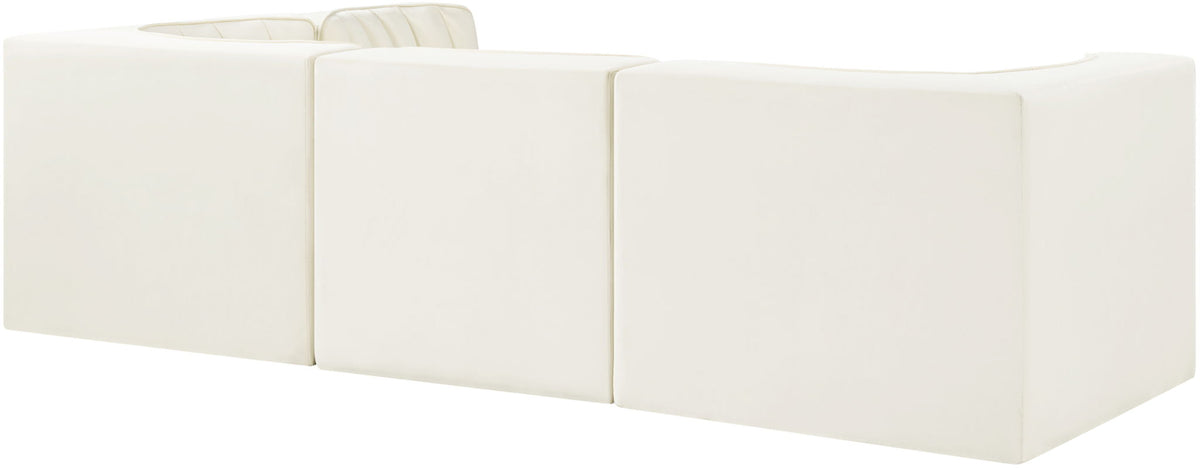 Rummi - Velvet Performance Fabric Upholstered 4 Piece Modular Sectional