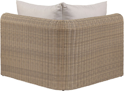 Seacrest - Olefin Water Resistant Fabric And Wicker Outdoor Patio Corner Chair