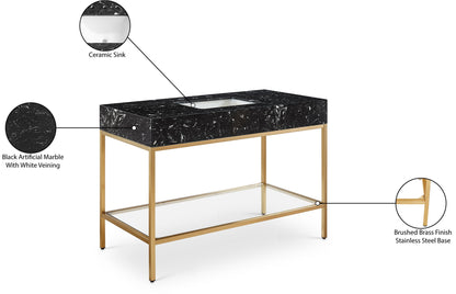 Marmo - Engineered Marble Bathroom Vanity With Gold Base