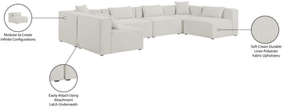 Cube - Linen 6 Piece Modular Armless Sectional