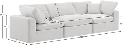 Comfy - Velvet Modular Sofa 3 Seats