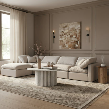 Indulge - Linen 5 Piece Modular Sectional With Chaise