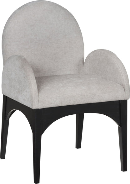 Waldorf - Chenille Dining Arm Chair With Black Legs