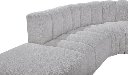 Arc - Boucle Fabric 5 Piece Corner Modular Sofa