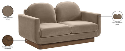 Diviento - Velvet Performance Fabric Upholstered Loveseat