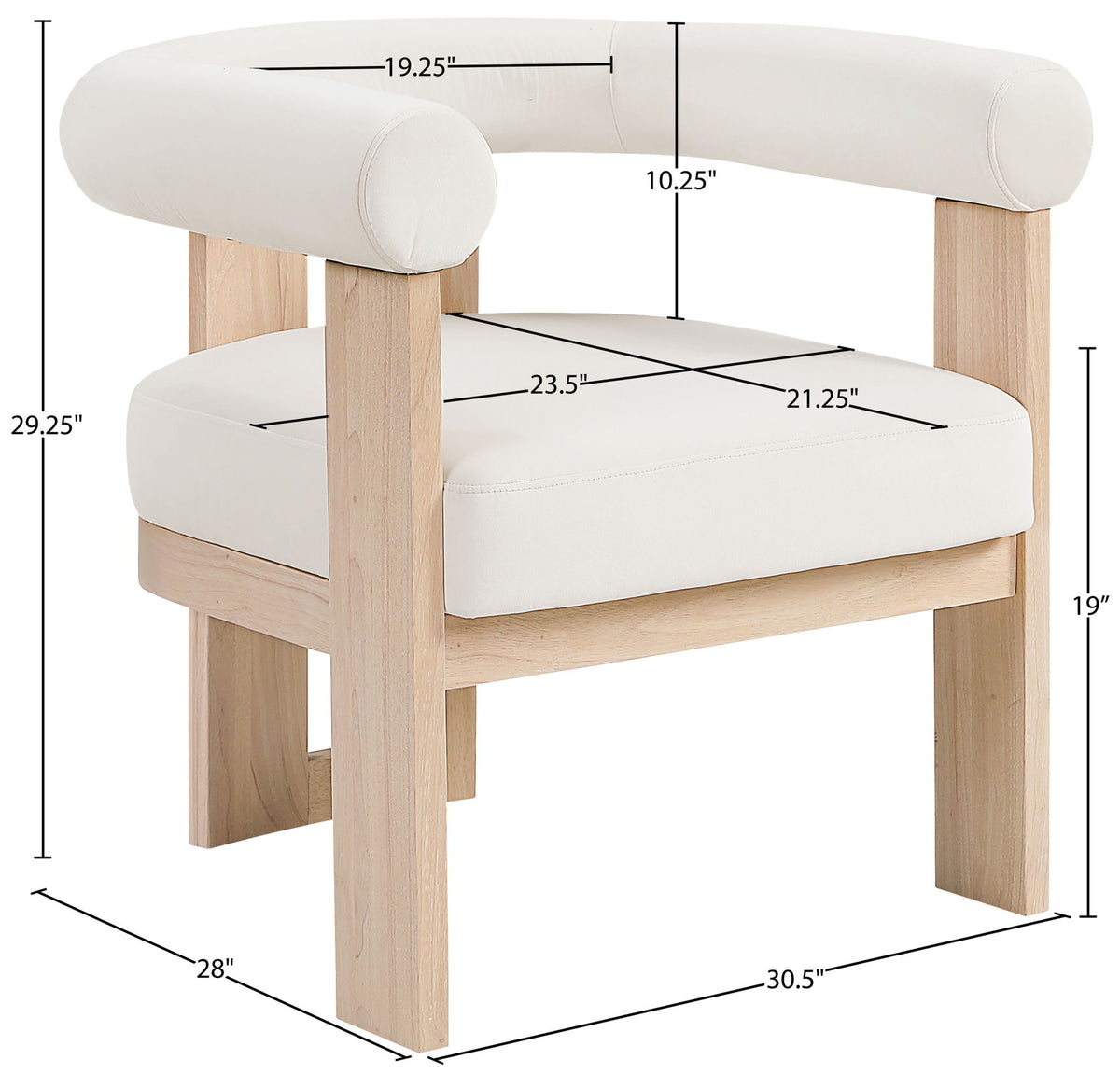 Arienzo - Performance Fabric Upholstered Accent Chair - Natural Base