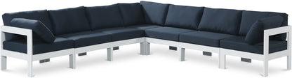 Nizuc - Outdoor Patio 7 Piece Modular Sectional With White Frame