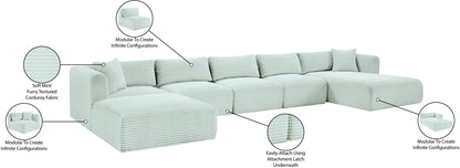 Shaggy - 6 Piece Modular Sectional With Chaise And Ottoman