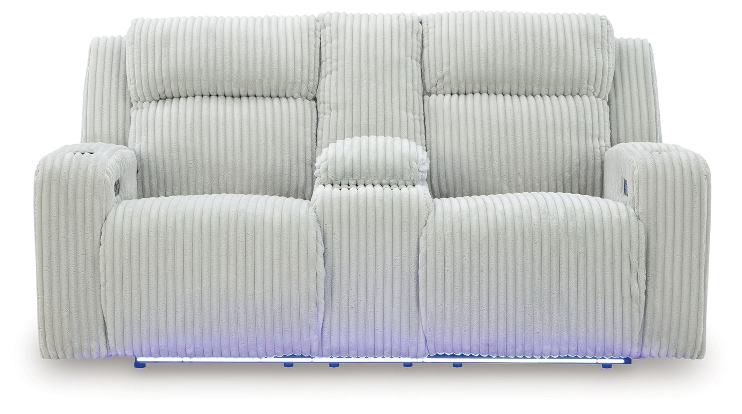 Forest Lake - Power Reclining Loveseat With Console / Adj Headrest