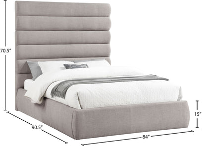 Adam - Linen Fabric Bed With 70.5" Headboard