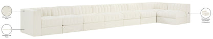 Rummi - Velvet Performance Fabric Upholstered 8 Piece Modular Sectional, L-Shaped (Right)