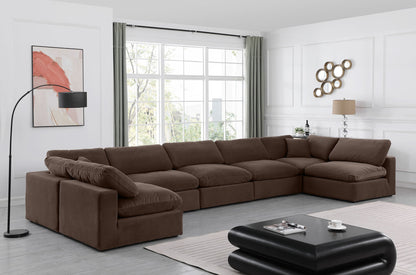 Comfy - 7 Piece Velvet Modular Armless Sectional