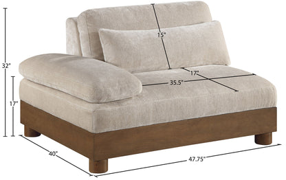 Turin - Fabric Upholstered Modular Arm Chair - Taupe