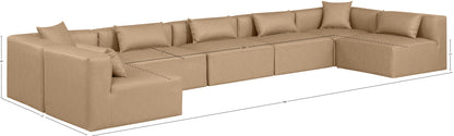 Cube - 7 Piece Modular U-Shaped Sectional - Tan