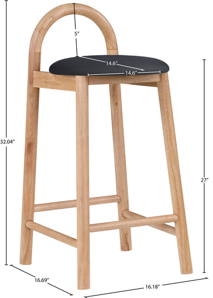 Calvin - Faux Leather Stool - Light Brown Legs