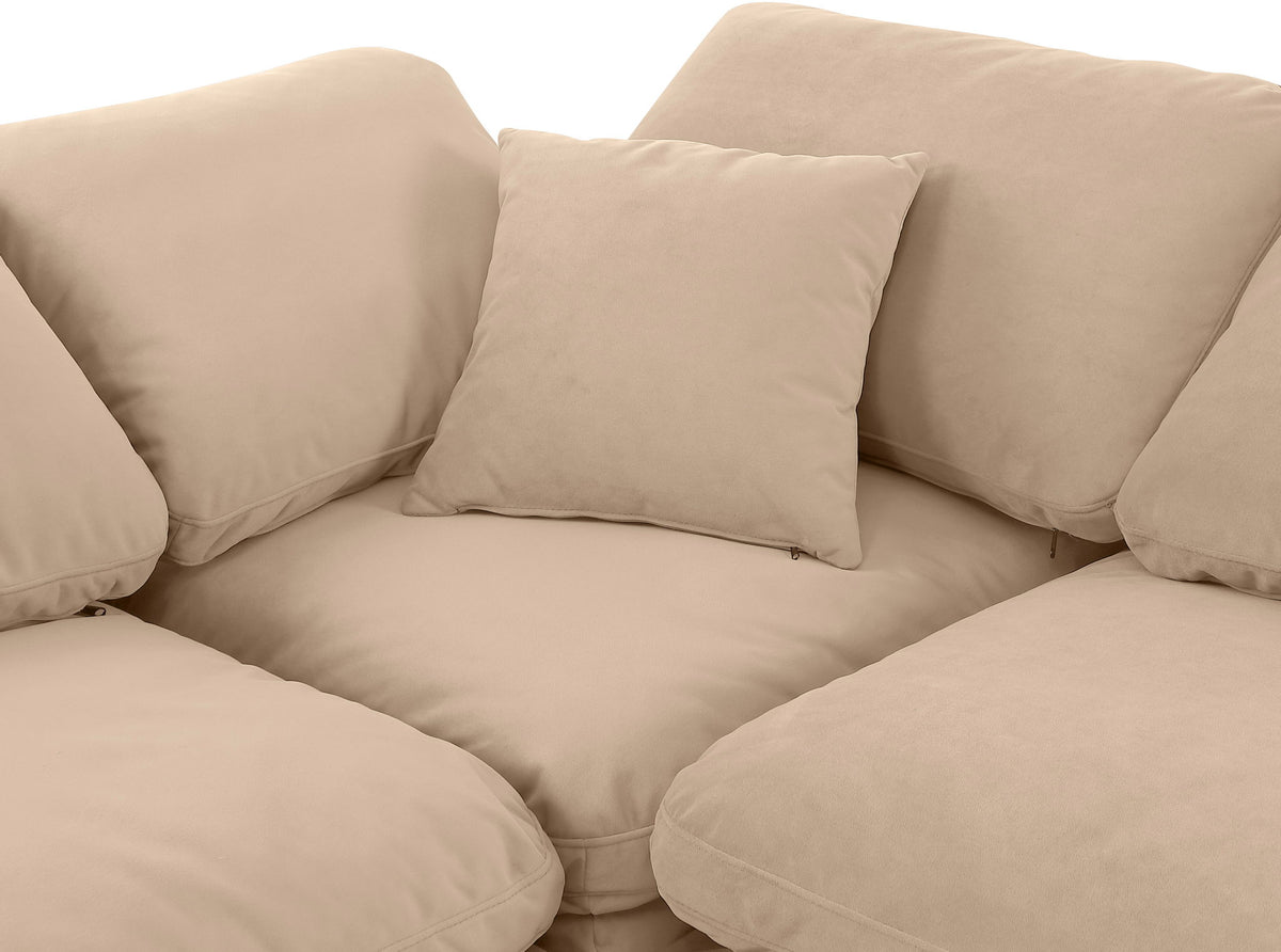 Indulge - Velvet 4 Piece Modular Sectional