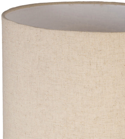 Orenda - Mango Wood Base And Linen Textured Fabric Shade Table Lamp - Travertine / Natural