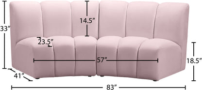 Infinity - 2 Piece Velvet Modular Sectional